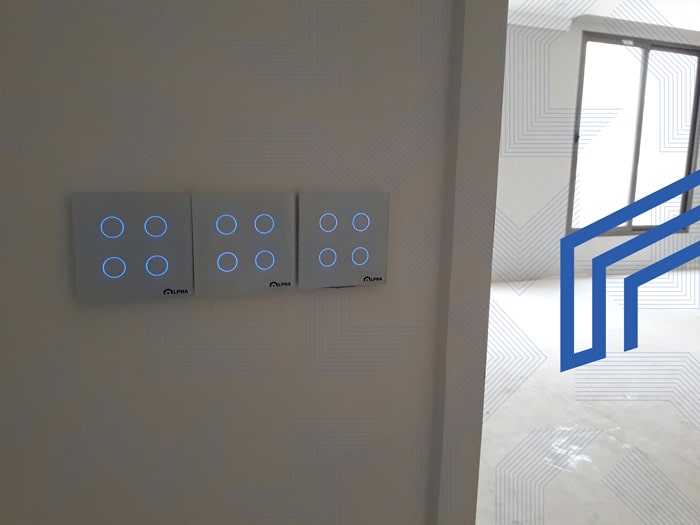 کلید های لمسی آلفا نصب شده در پروژه لاکچری گلسار