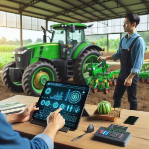 تصویری از تجهیزات کشاورزی هوشمند و ابزارآلات کشاورزی است.